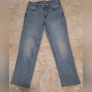 Old Navy Loose Fit Light Wash Straight Leg Mens Jeans Raw Hem Sz. 30x29